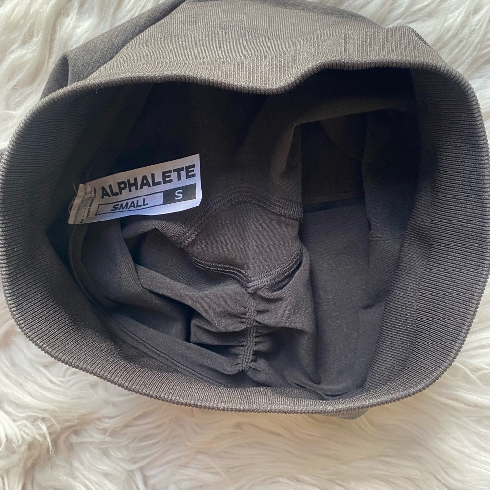Alphalete Amplify Contour Short 5” Seamless Scrunch Women’s Size Small Pewter - Picture 11 of 12